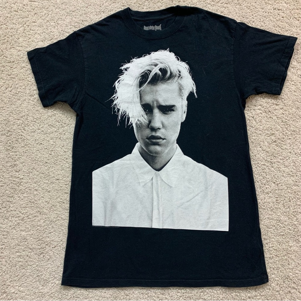JUSTIN BIEBER Black PURPOSE TOUR Concert TOUR Band TEE Top T-SHIRT S